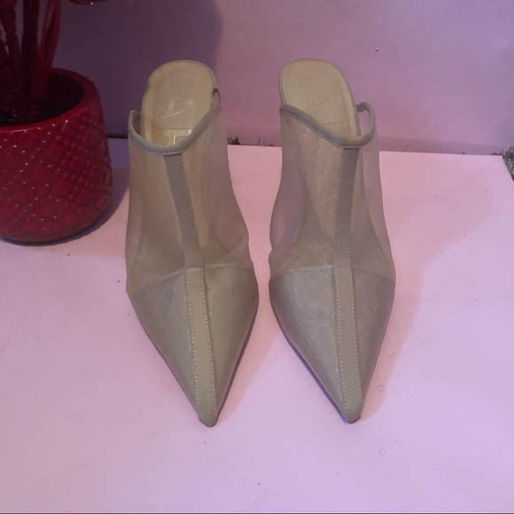 Zara Nude Mesh Mules Size 40 - Picture 3 of 11